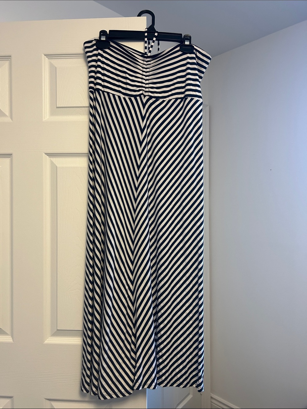 INC International Concepts Black and White Striped Strapless Maxi Dress